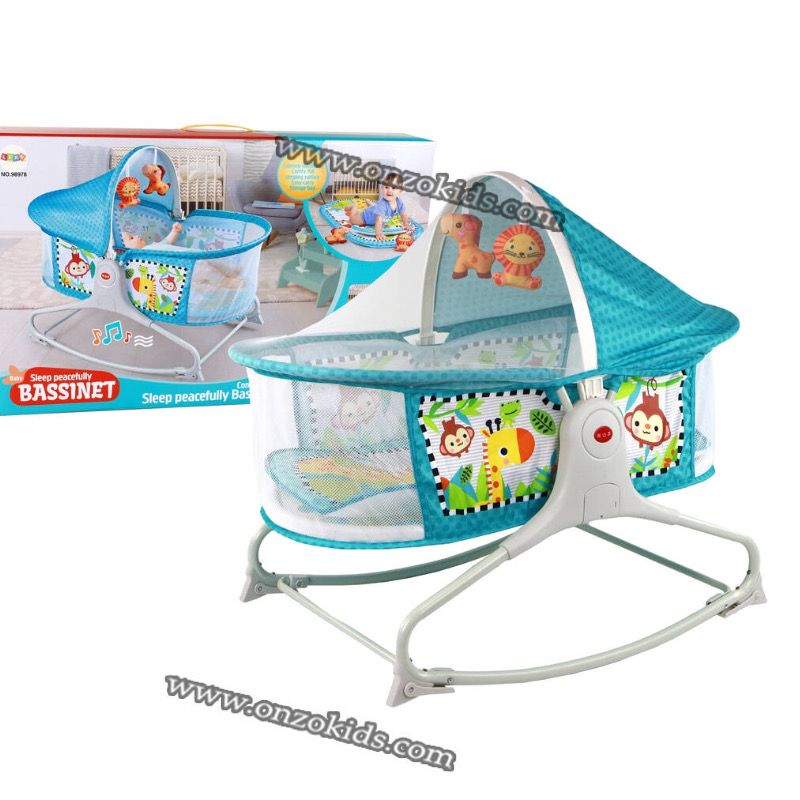 Berceau, Lit à bascule avec tapis 2en1, sons et vibrations pour Bébé – Image 4