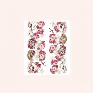 Water Decal Skull Roses 1