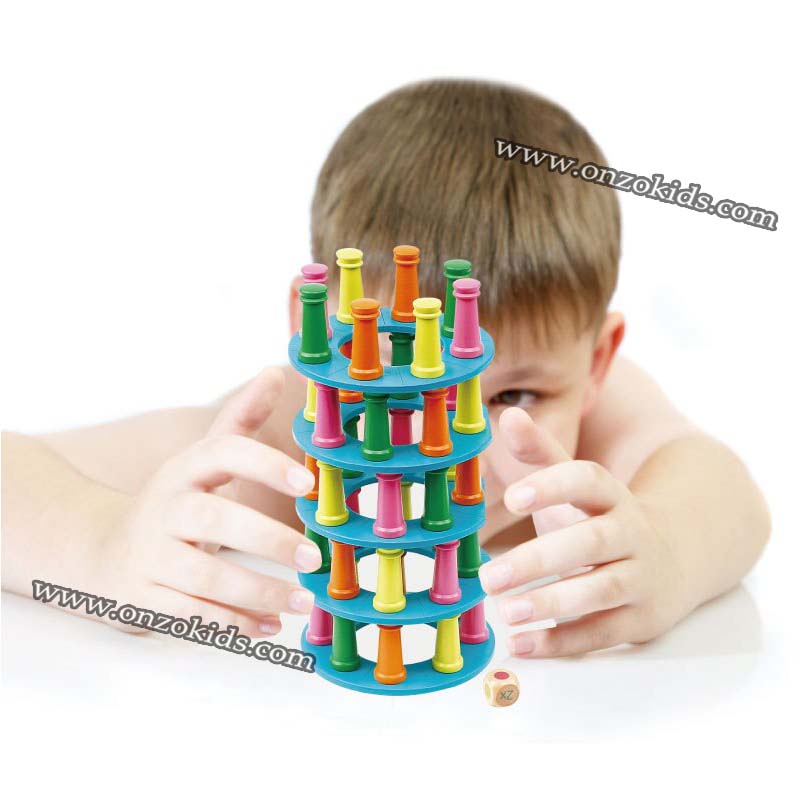 jeux de société 2 en 1 | Jeu d’équilibre & Ludo en bois – Image 5