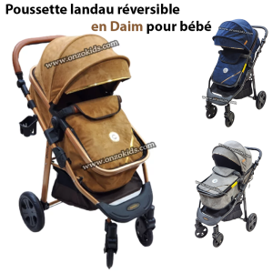 Poussette landau réversible en Daim pour bébé – Otto Plus