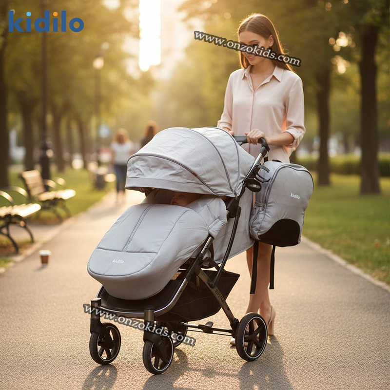 Poussette Taurus avec cache pieds et sac a dos-Kidilo – Image 2